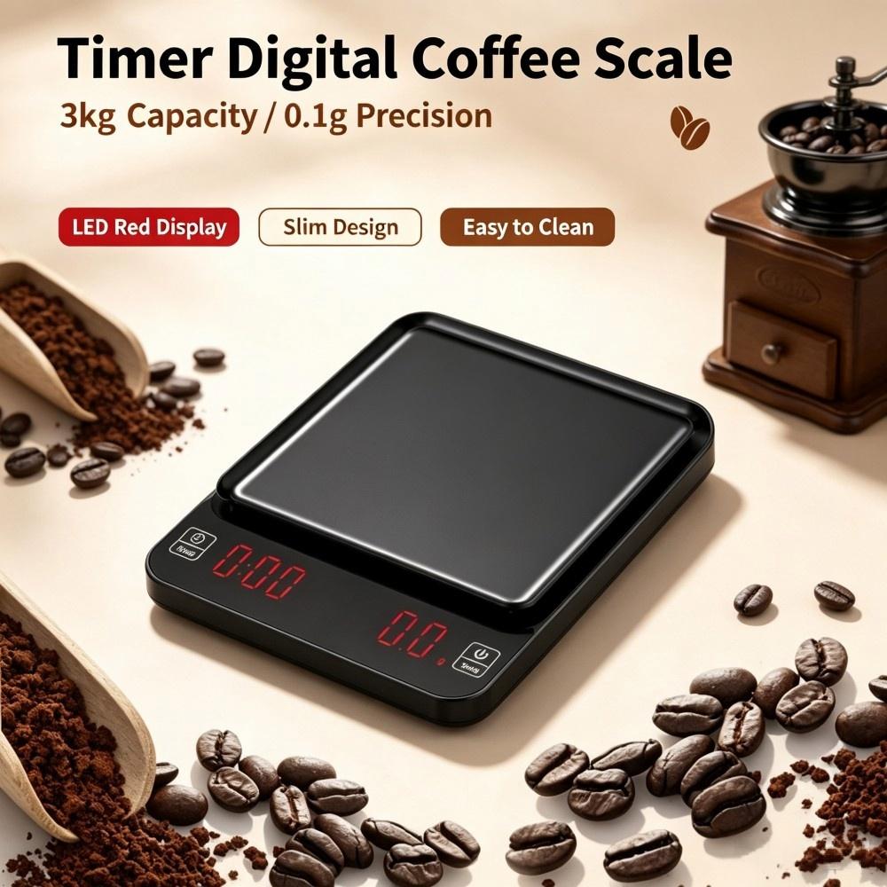 Electronics & Gadgets Starting With C - Timbangan Kopi Digital Presisi Tinggi 3kg/0.1g,