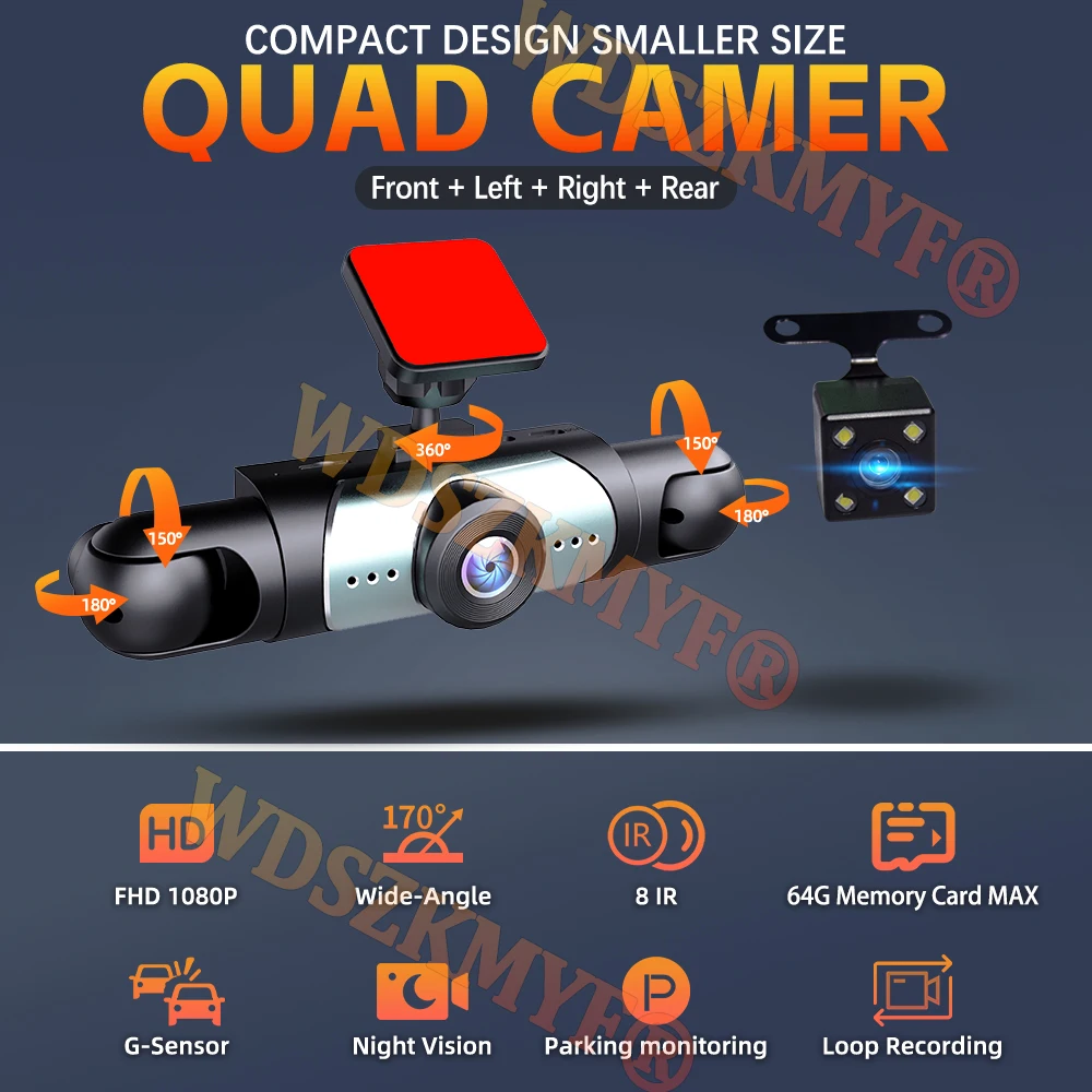 BARU 360 °   Kamera Mobil 1080 - Panoramic Dash Cam 360 ulasan dan harga