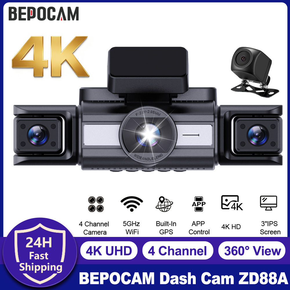 BEPOCAM Kamera Dasbor 4 Kanal  - Panoramic Dash Cam 360 ulasan dan harga